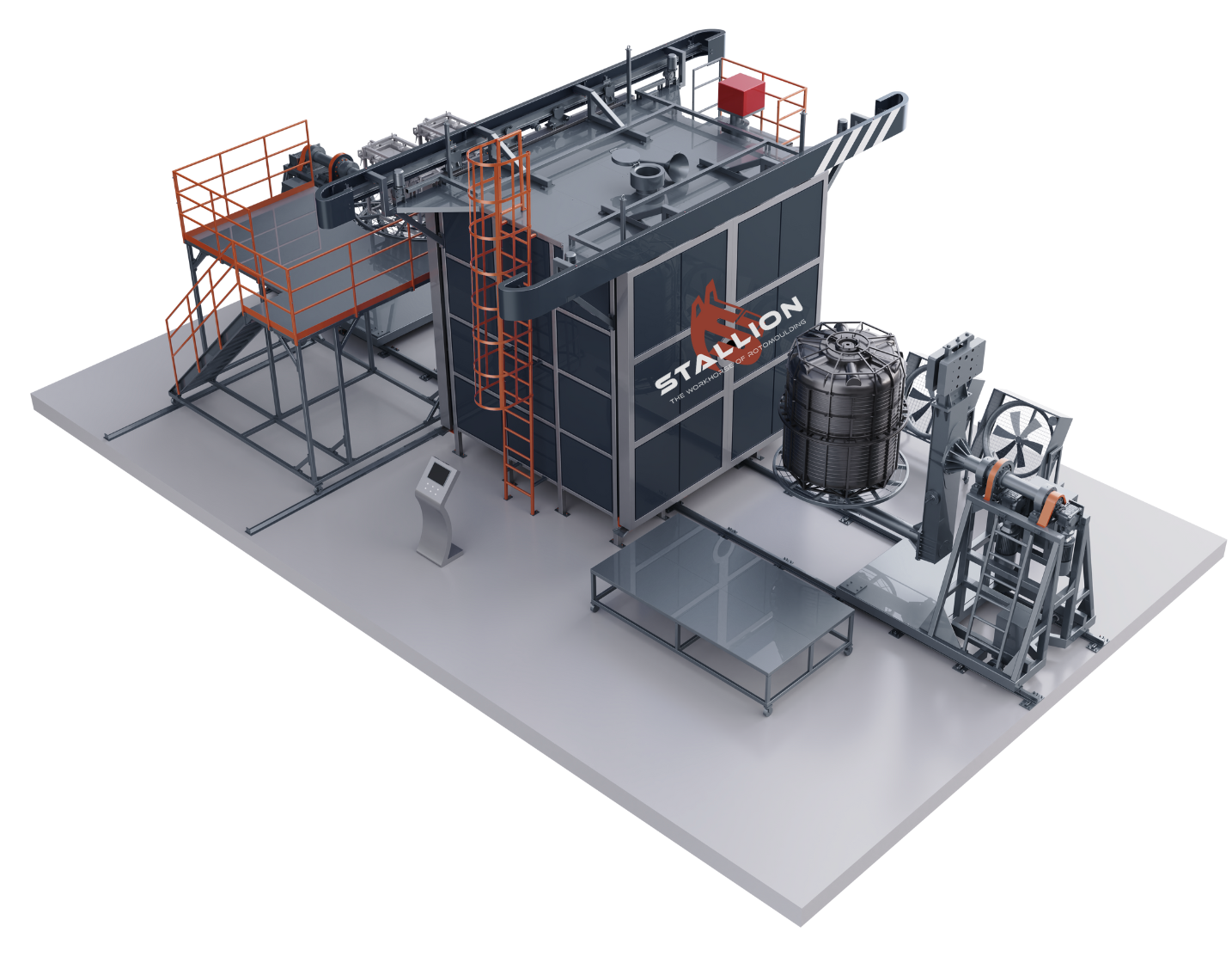 Stallion rotomoulding machine – shuttle configuration